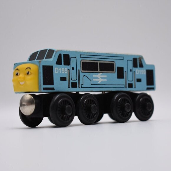Thomas & Friends Other - Thomas & Friends Wooden Railway 1997 Diesel D199 Spamcan Train Engine Blue